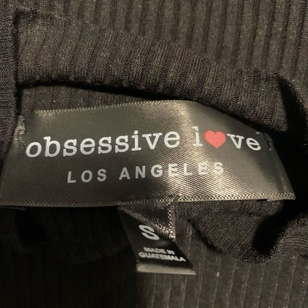 Obsessive Love Ribbed Knit Body Con Dress Knee Length Mock Neck S - Picture 2 of 4